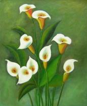Květiny - Trošek bílé, obrazy ručně malované