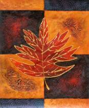 Stromy - Podzimní list, obrazy ručně malované