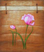 Květiny - Růžové květy, obrazy ručně malované