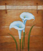 Květiny - Bílé lilie, obrazy ručně malované