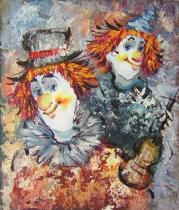 Pro děti - Dva klauni, obrazy ručně malované