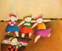 Pro děti - Taneční doprovod, obrazy ručně malované