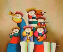 Pro děti - Veselá kapela, obrazy ručně malované