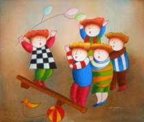 Pro děti - Šťastné dětství, obrazy ručně malované