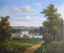 Krajiny - U jezera, obrazy ručně malované