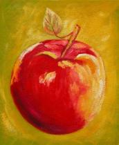 obrazy do bytu - obraz Jablko červené - obrazy ručně malované