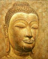 obrazy do bytu - obraz Hlava Buddhy - obrazy ručně malované
