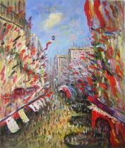Claude Monet - Plná ulice, obrazy ručně malované