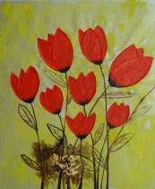 obrazy, reprodukce, Hrst tulipánů