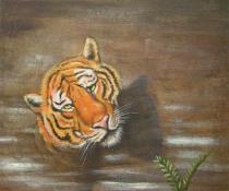 obrazy, reprodukce, Tonoucí tygr