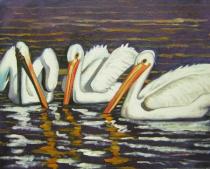 obrazy, reprodukce, Tři pelikáni