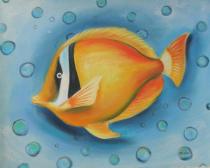 obrazy, reprodukce, Oranžová ryba