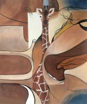 obrazy, reprodukce, Maskovaná žirafa