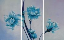 obrazy, reprodukce, Tři modré květy