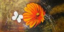 obrazy, reprodukce, Květ s motýlem