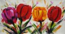 obrazy, reprodukce, Pestré tulipány