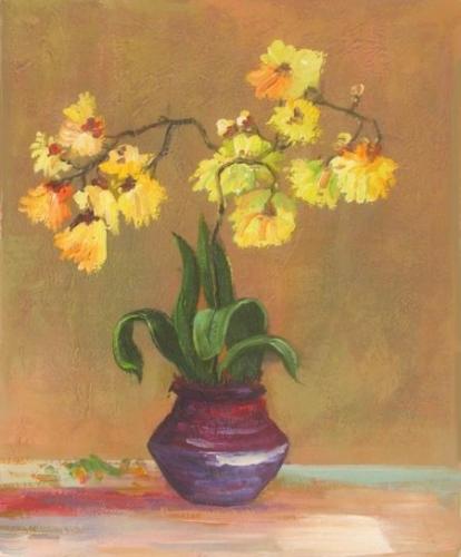 obraz Žluté květy ve váze