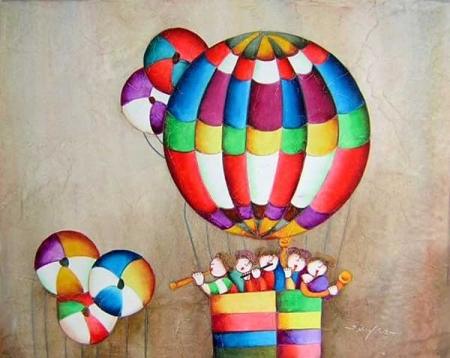 obraz Děti v balónu