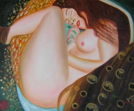obraz Schoulená nahá žena