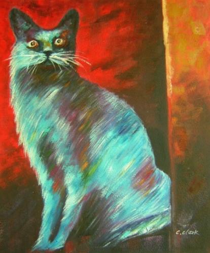 obraz Modrá kočka