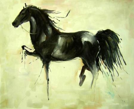 obraz Černý kůň