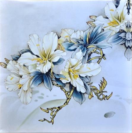 obraz Modro-bílé květy